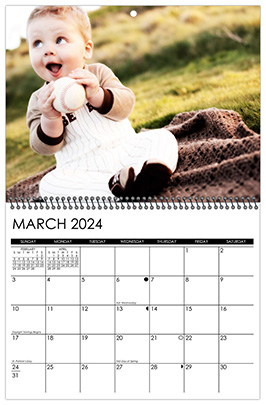 Custom Printed Monthly Photo Calendar Style CM1-3