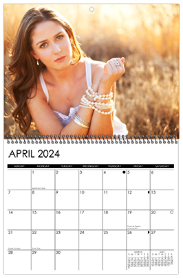 Custom Printed Monthly Photo Calendar Style CM1-4