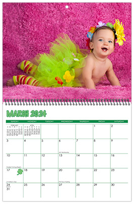 Custom Printed Monthly Photo Calendar Style CM5-3