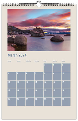 Custom Printed Monthly Photo Calendar Style CM13-3
