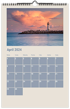 Custom Printed Monthly Photo Calendar Style CM13-4
