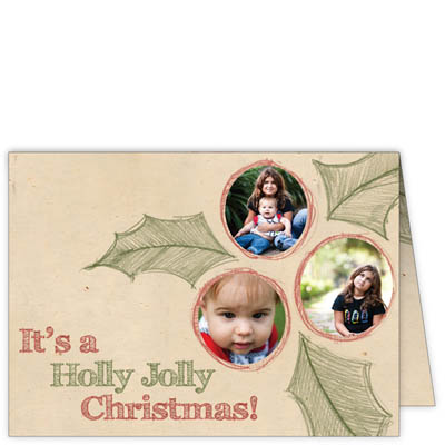 P204h It's a Holly Jolly Christmas Holiday Card Design