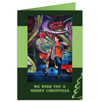 P216v Green Tree Holiday Card Design