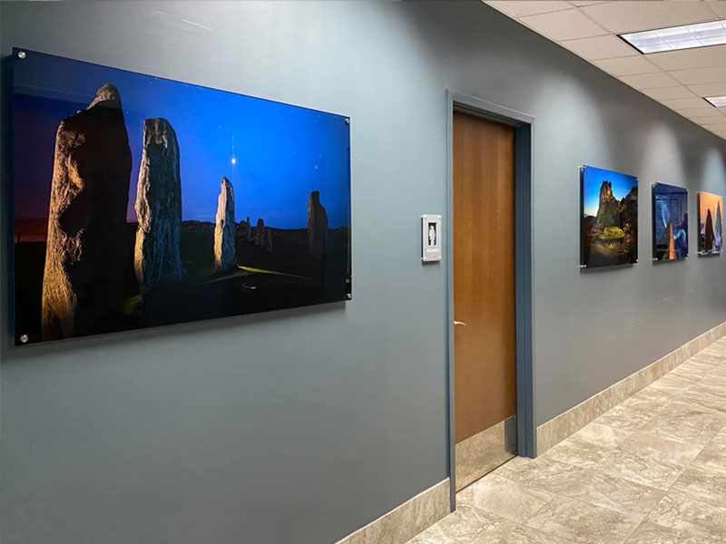 Acrylic Prints in an Office Building. Images by Martha Fabre Hale.