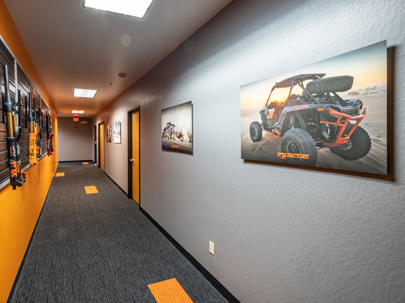 Xpozer Prints at Fox Racing Shox Headquarters in Scotts Valley, CA