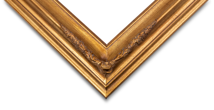 Florentine Style historically accurate frame moulding with gold leaf and antiqued patina finish