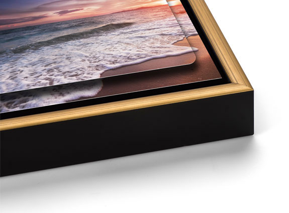 Double Float Metal Print with a Gold Slim Float Frame