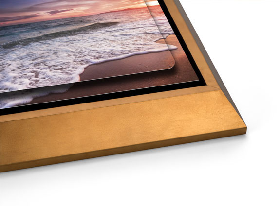 Double Float Metal Print with a Gold Wedge Float Frame