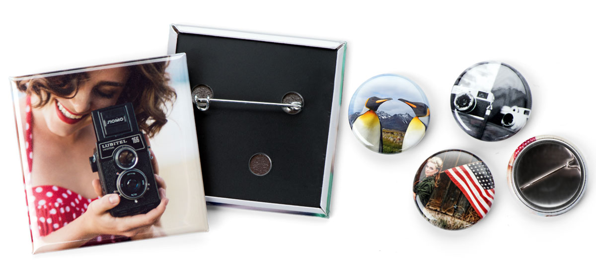 Button Pins personalized with your custom photos or artwork