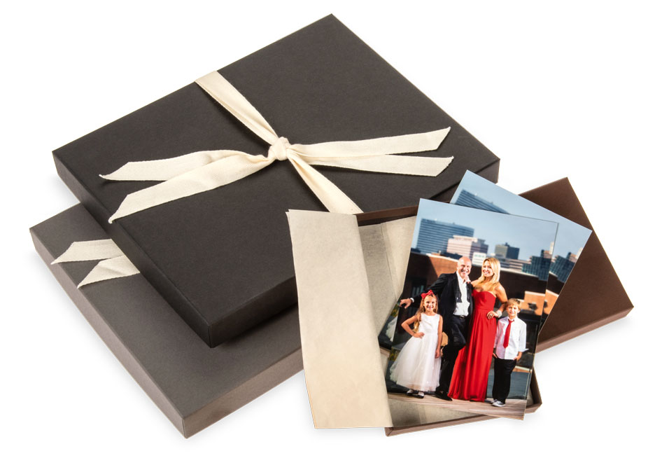 Gift box boutique packaging for your photo prints.
