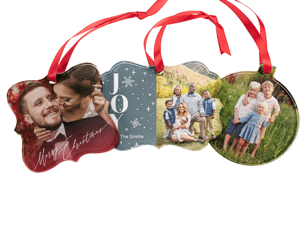 Order Acrylic Photo Ornaments in Three Different Shapes Online