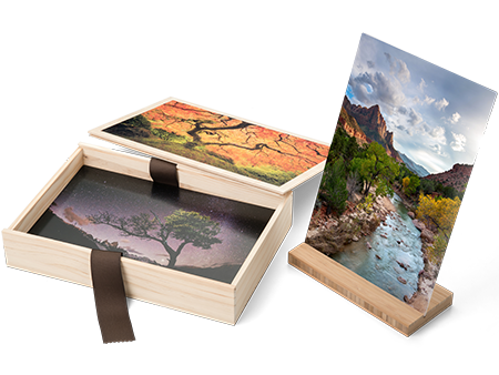Order Wood Photo Boxes with Custom Printed Lid Online